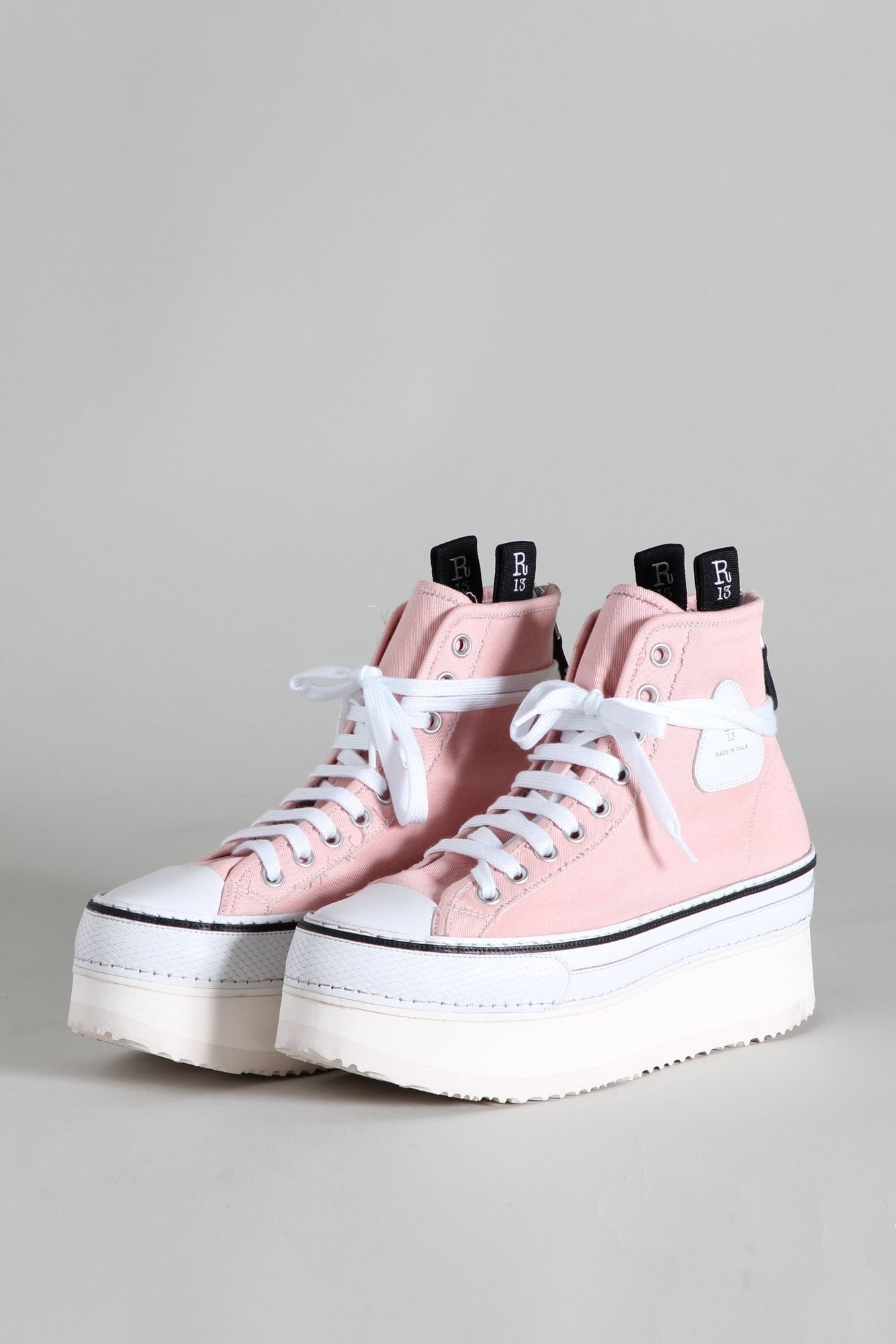 Platform High Top Sneakers Pink R13 Denim