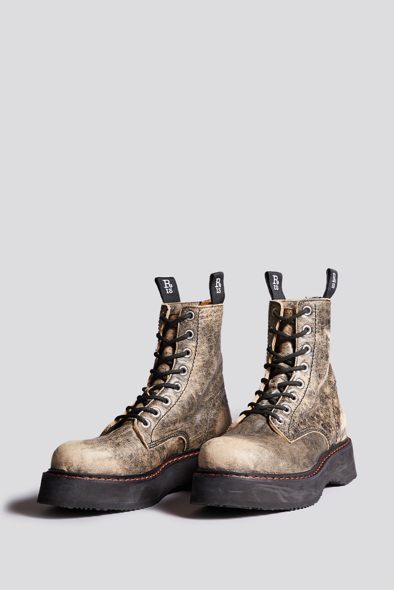 SINGLE STACK BOOTS - DISTRESSED BROWN