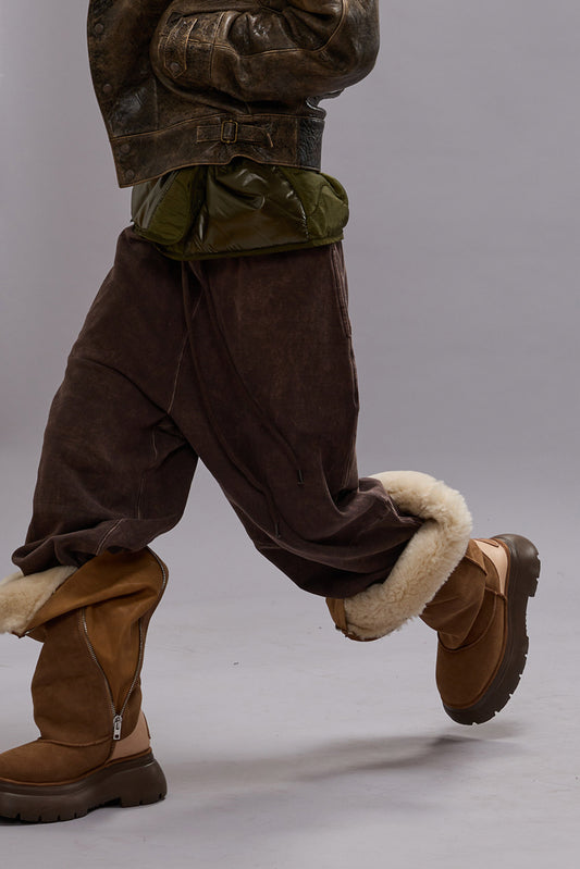 ARTICULATED KNEE SWEATPANT - BROWN