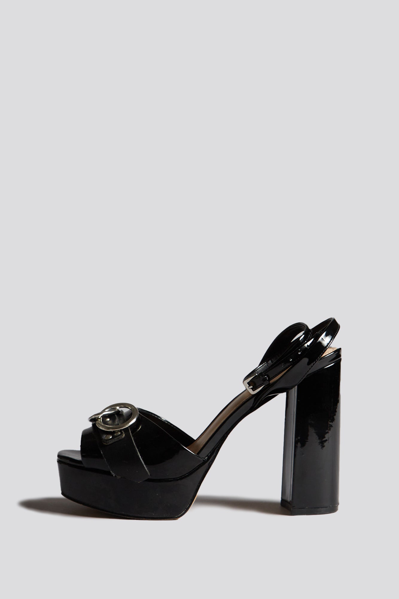 CHUNKY SID HARNESS HEEL - BLACK