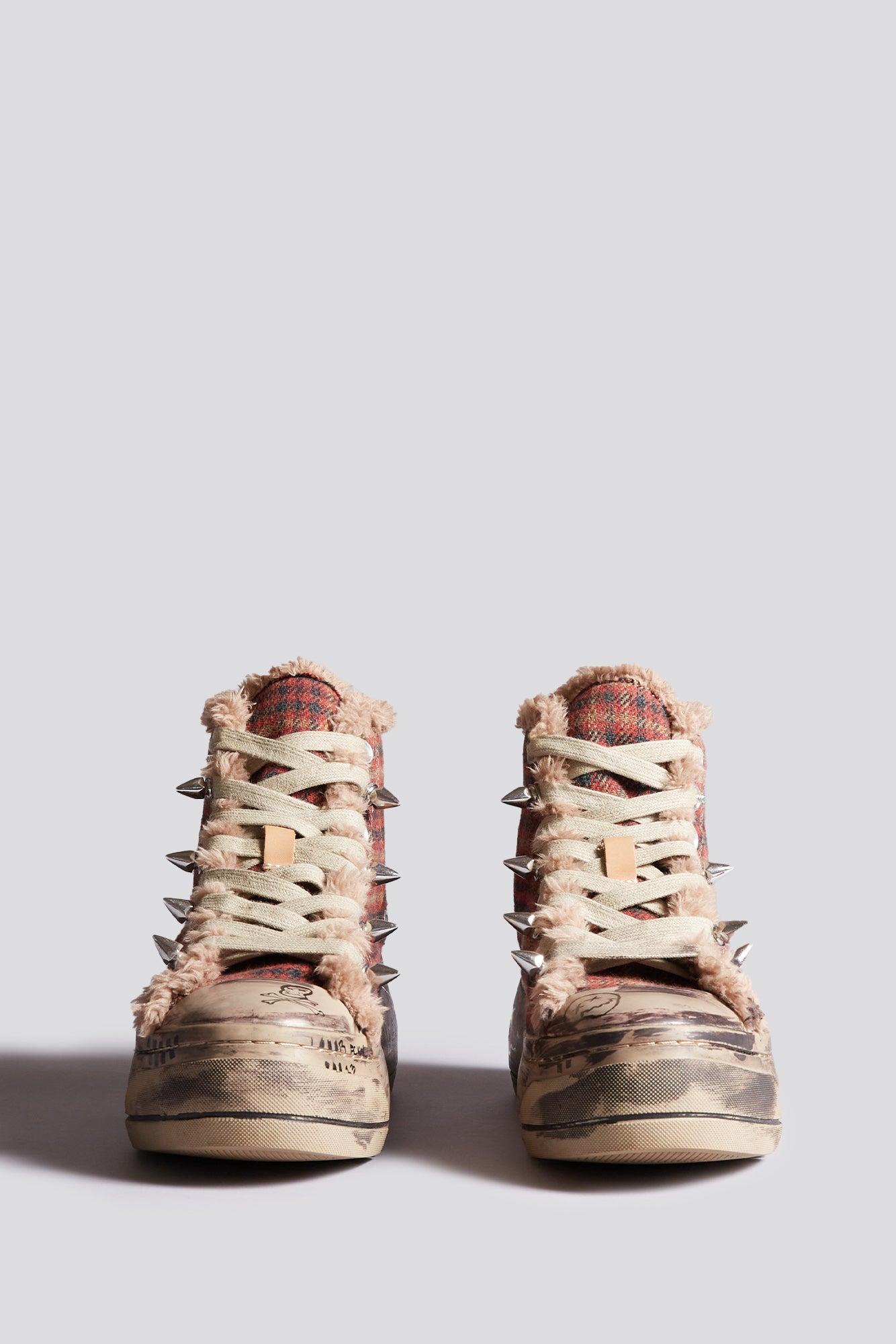 KURT HIGH TOP SNEAKER - RED PLAID