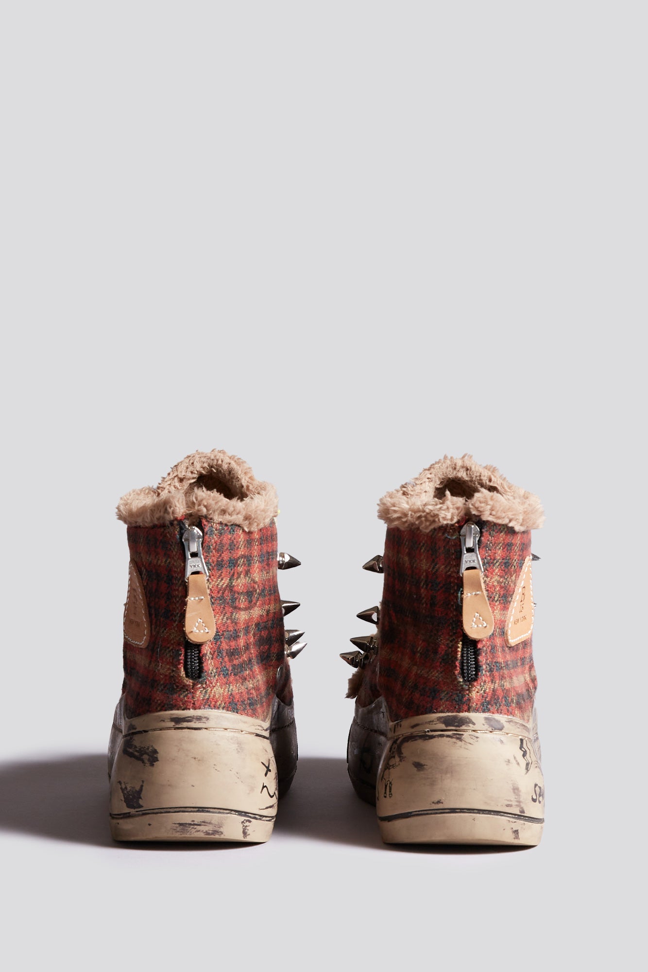 KURT HIGH TOP SNEAKER - RED PLAID