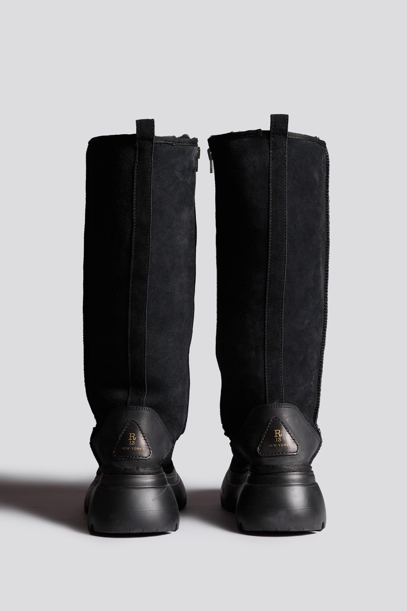 TALL CHUNKY SHEARLING BOOT - BLACK