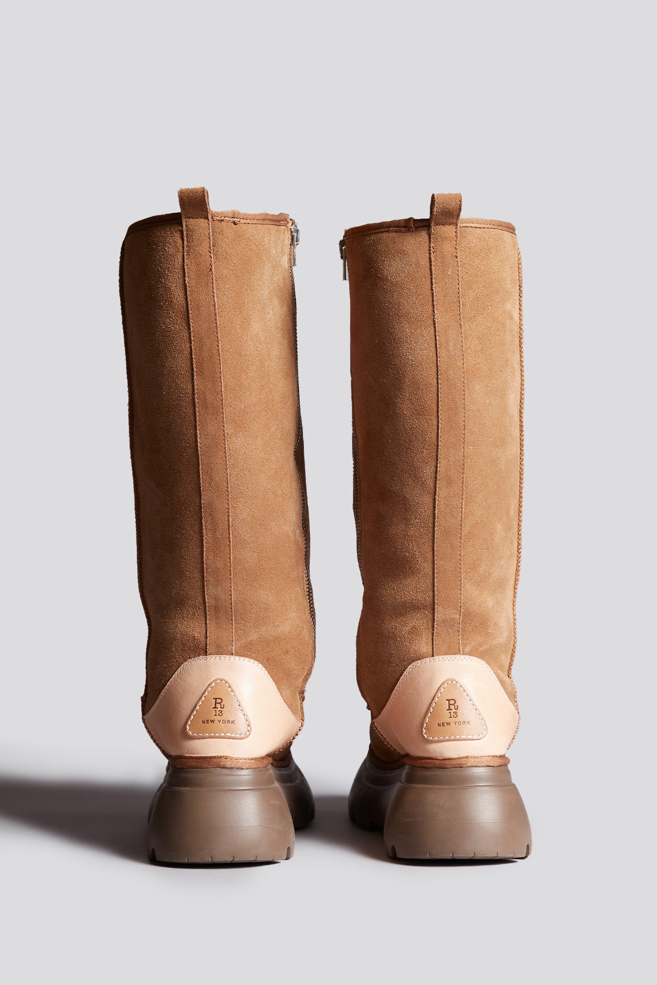 TALL CHUNKY SHEARLING BOOT - LIGHT BROWN