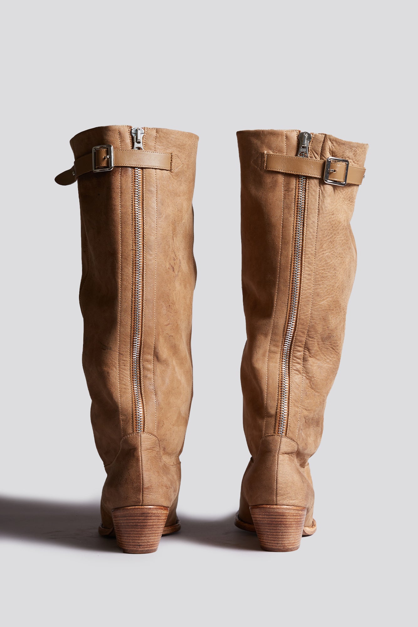 SLOUCH COWBOY BOOT - LIGHT BROWN