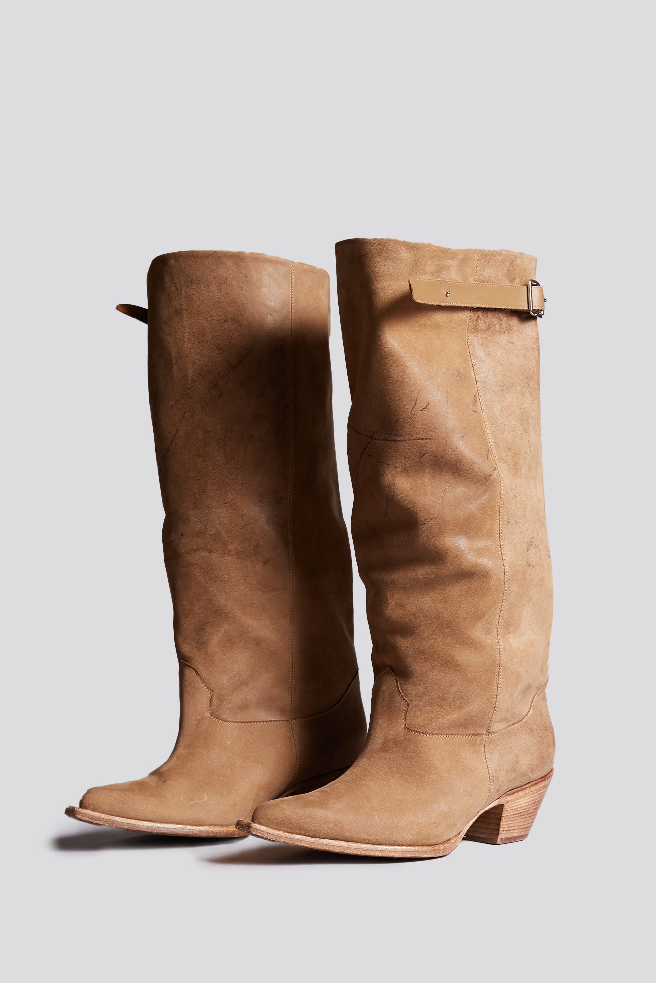 SLOUCH COWBOY BOOT - LIGHT BROWN