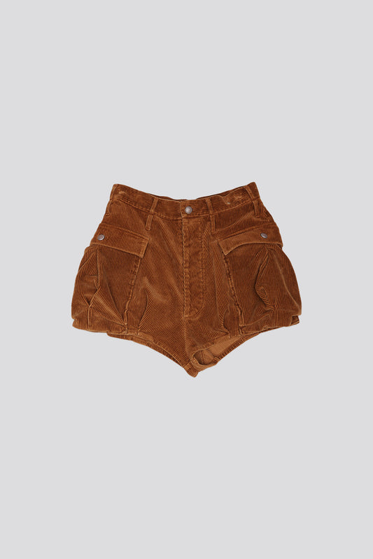 BUBBLE SKORT - BROWN CORDUROY