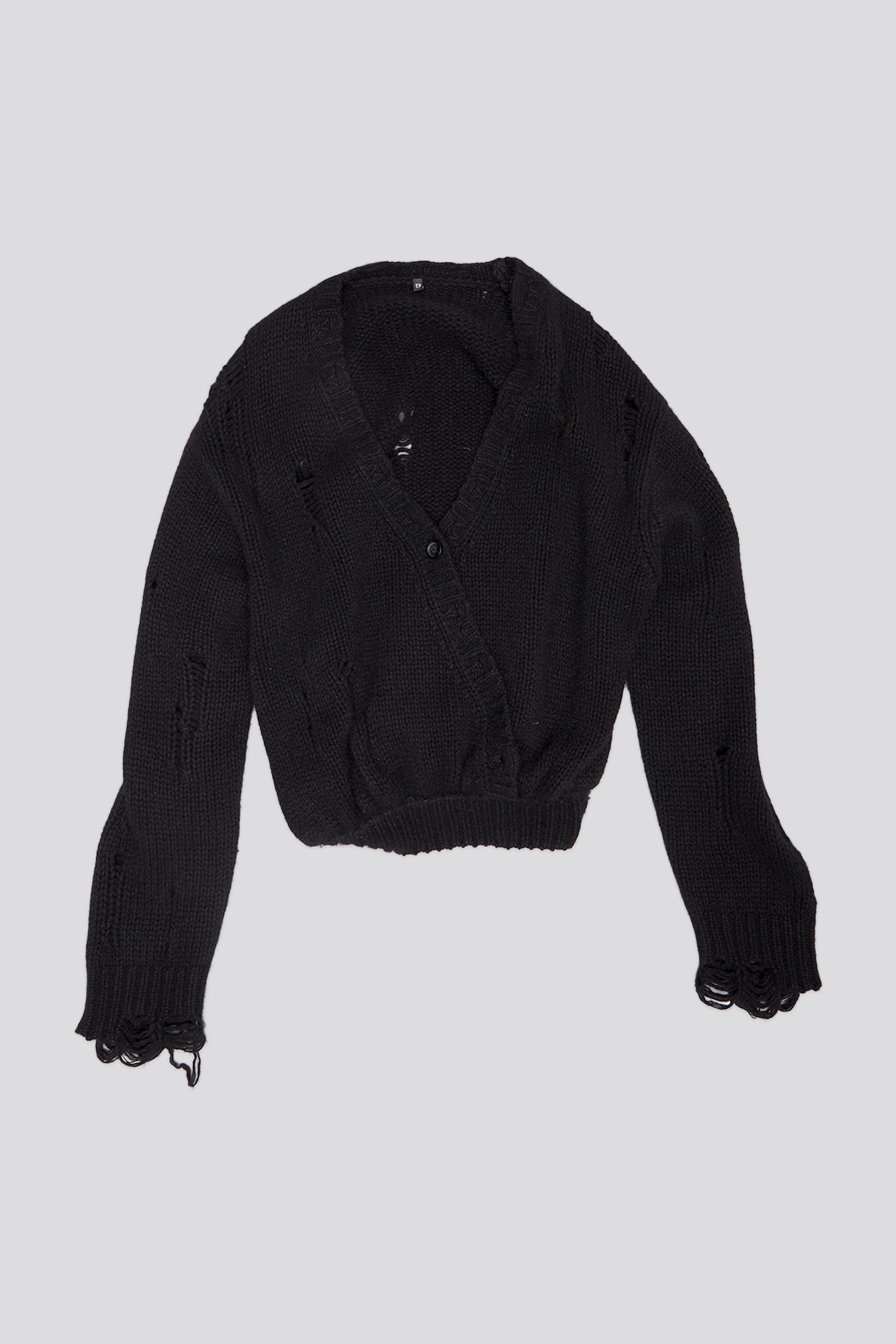 CROSSOVER CARDIGAN - BLACK