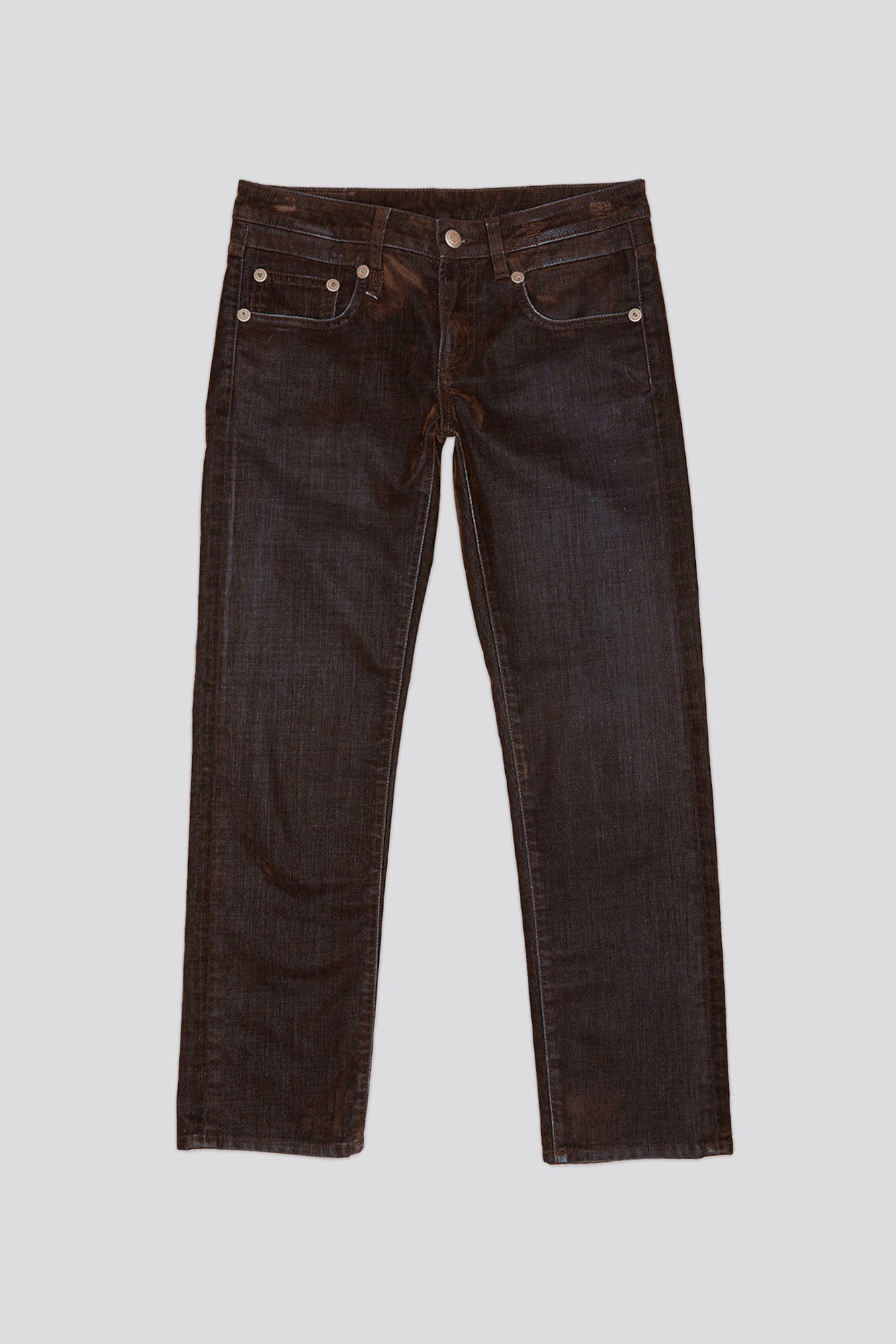 BOY STRAIGHT JEAN - FLOCKED BROWN - R13