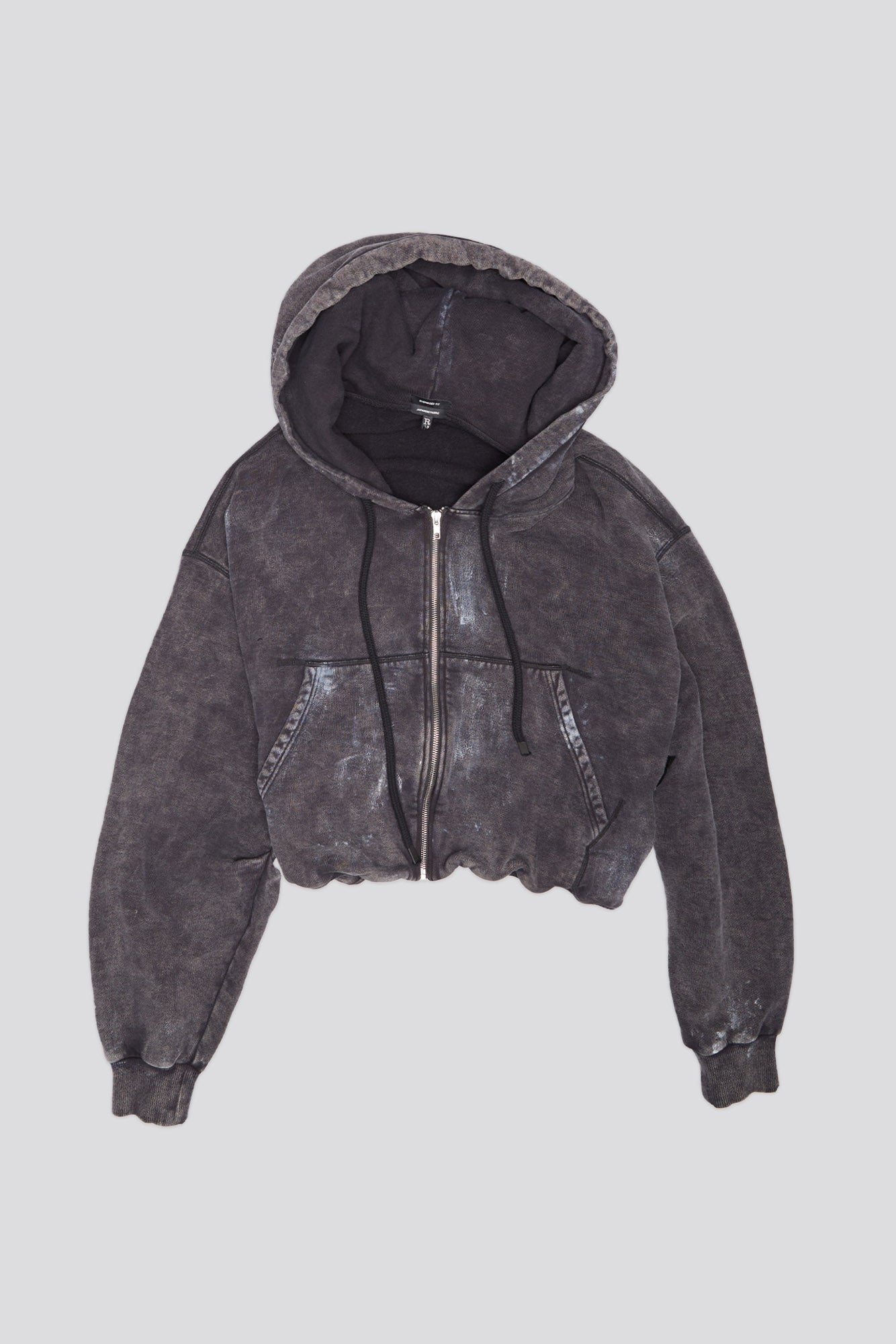 BALLOON ZIP-UP HOODIE - WASHED BLACK