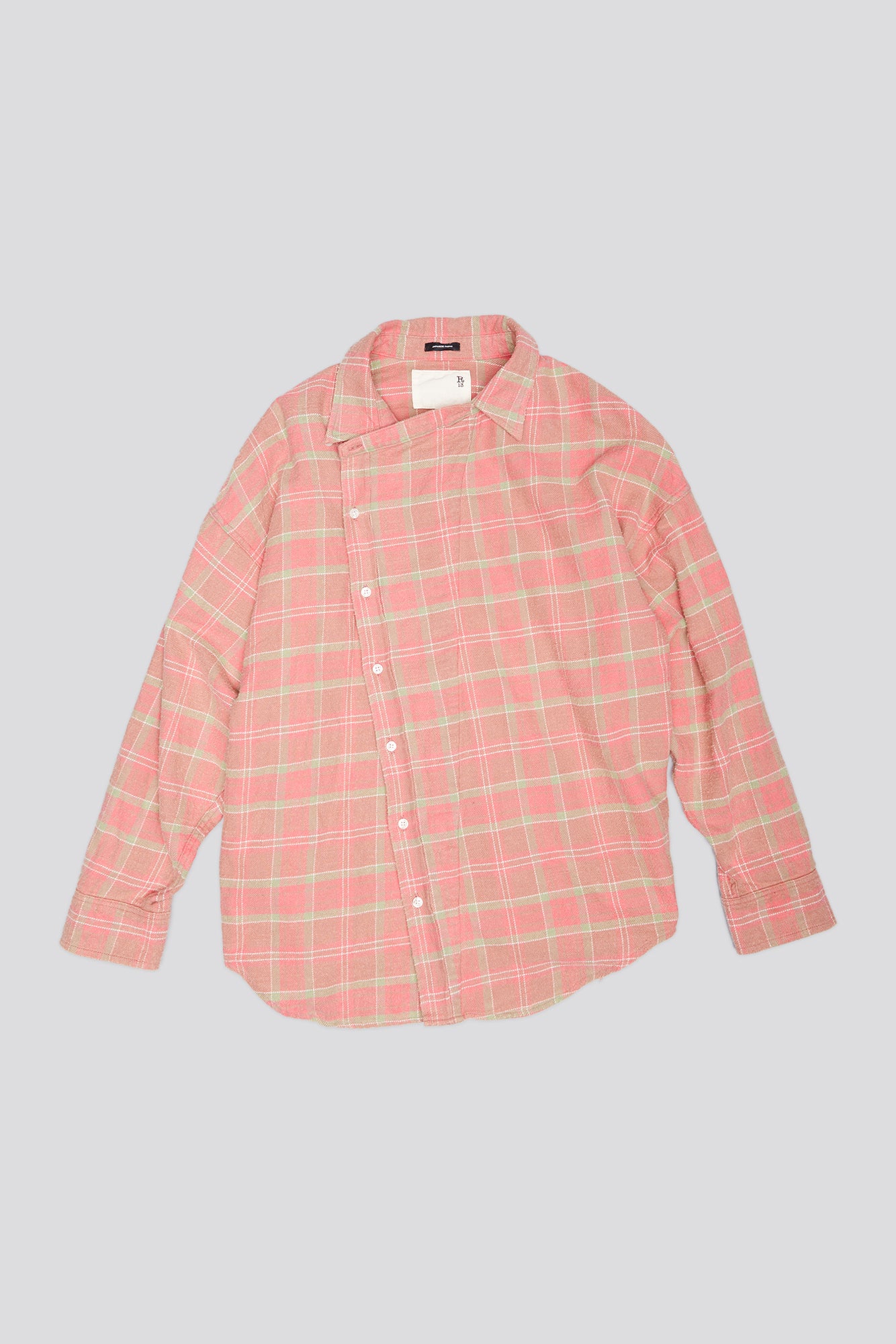 ASYMMETRICAL SHIRT - PINK PLAID