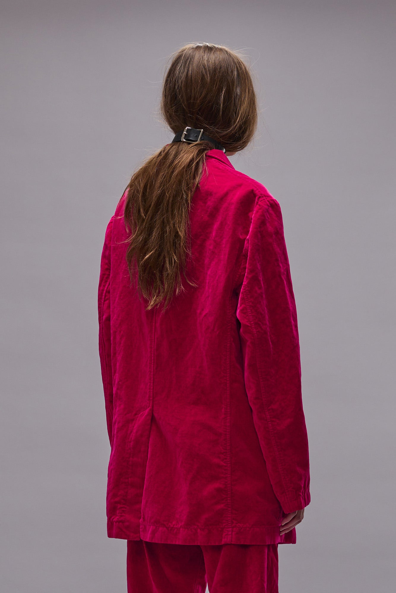 OVERSIZED RAGGED BLAZER - RASPBERRY VELVET