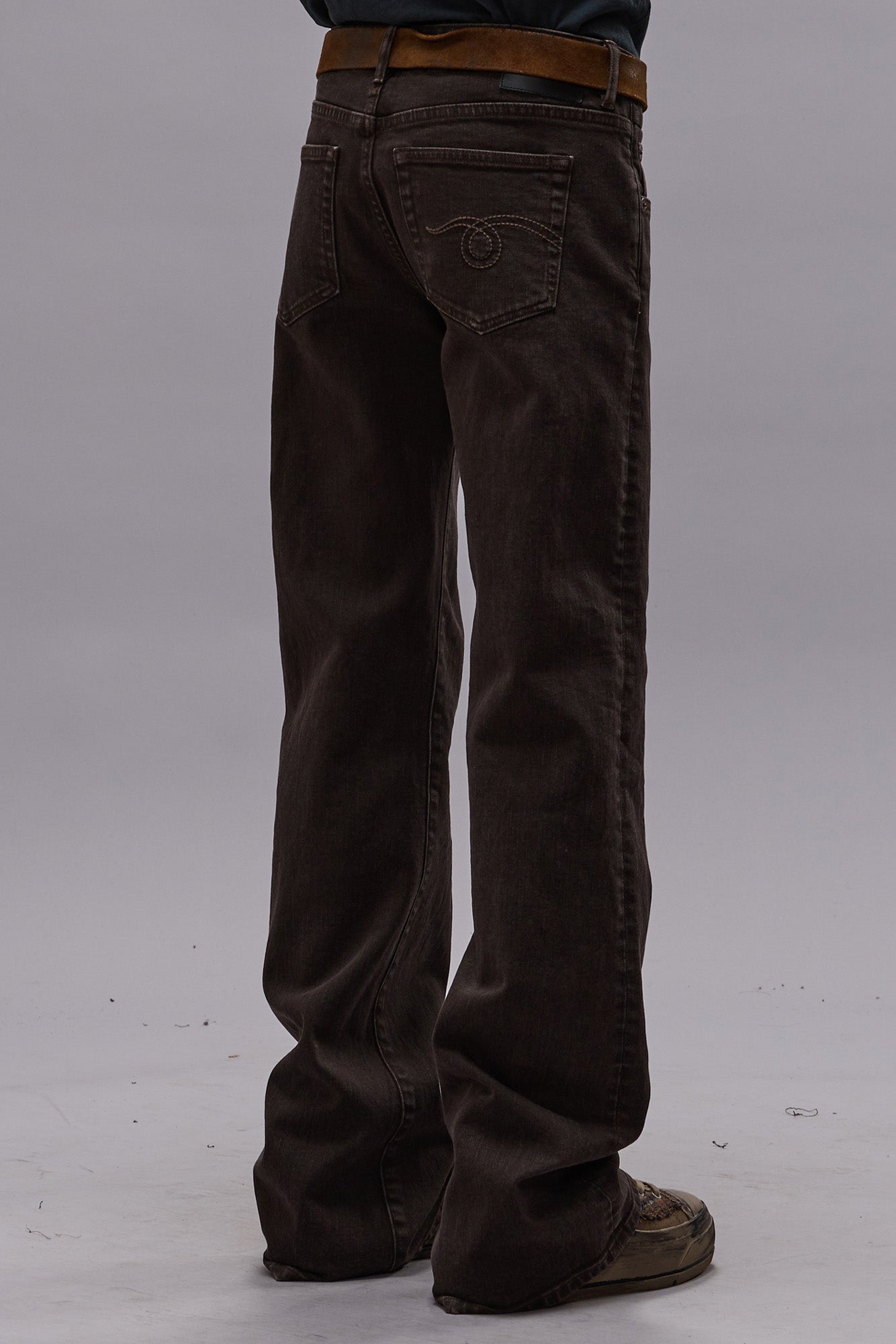 BOY FLARE JEAN - CHOCOLATE BROWN STRETCH - R13