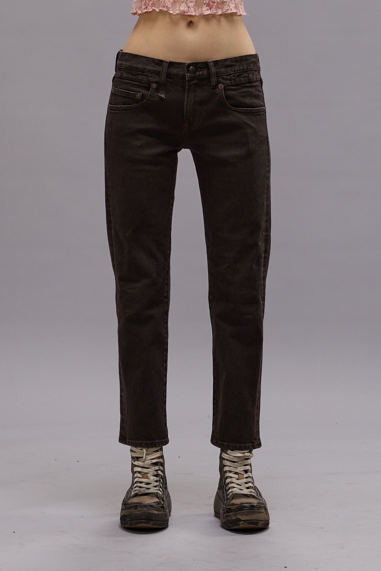 BOY STRAIGHT - CHOCOLATE BROWN STRETCH