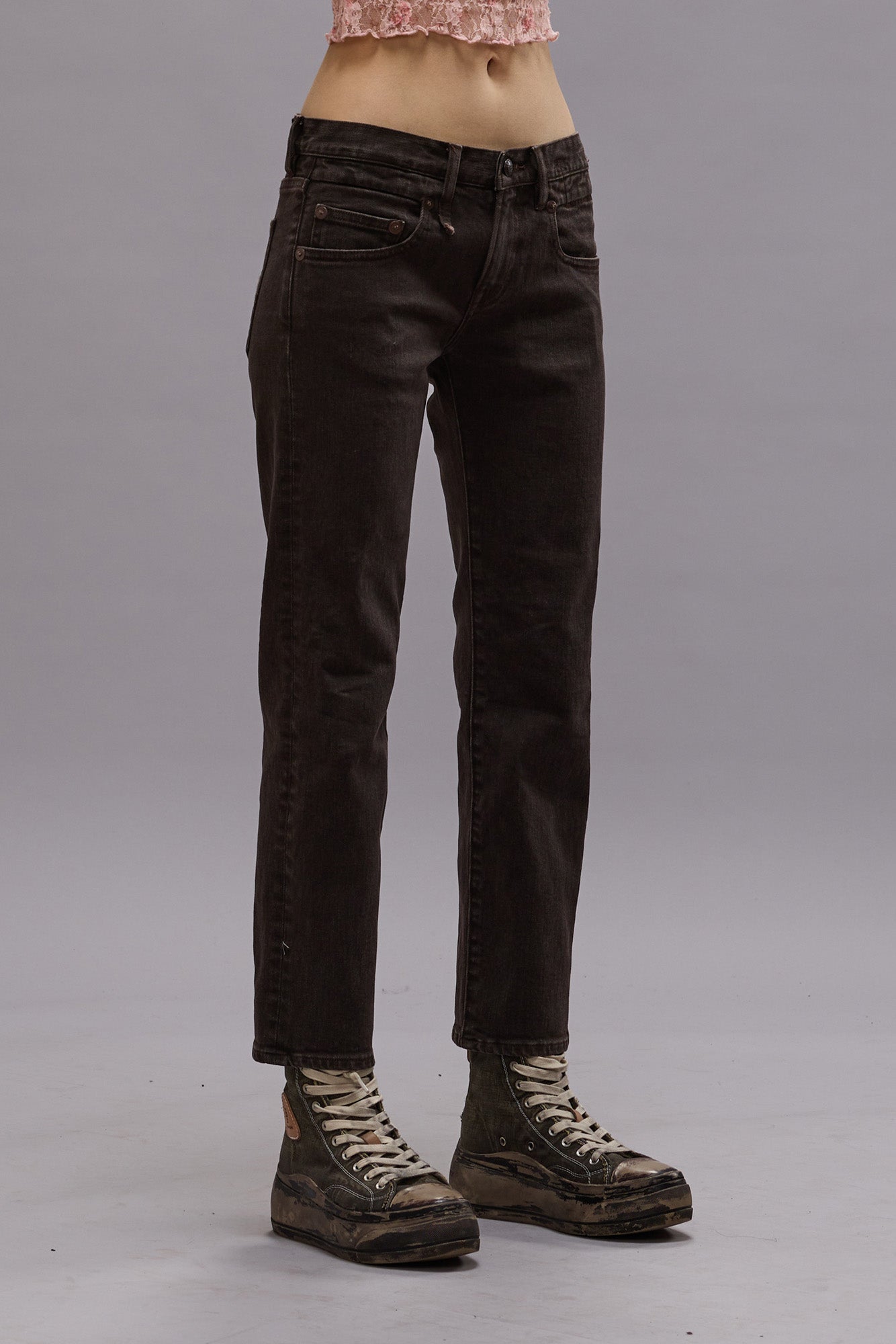 BOY STRAIGHT - CHOCOLATE BROWN STRETCH