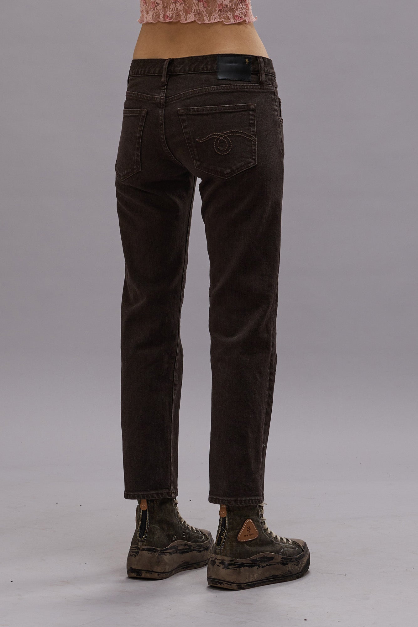 BOY STRAIGHT JEAN - CHOCOLATE BROWN STRETCH - R13