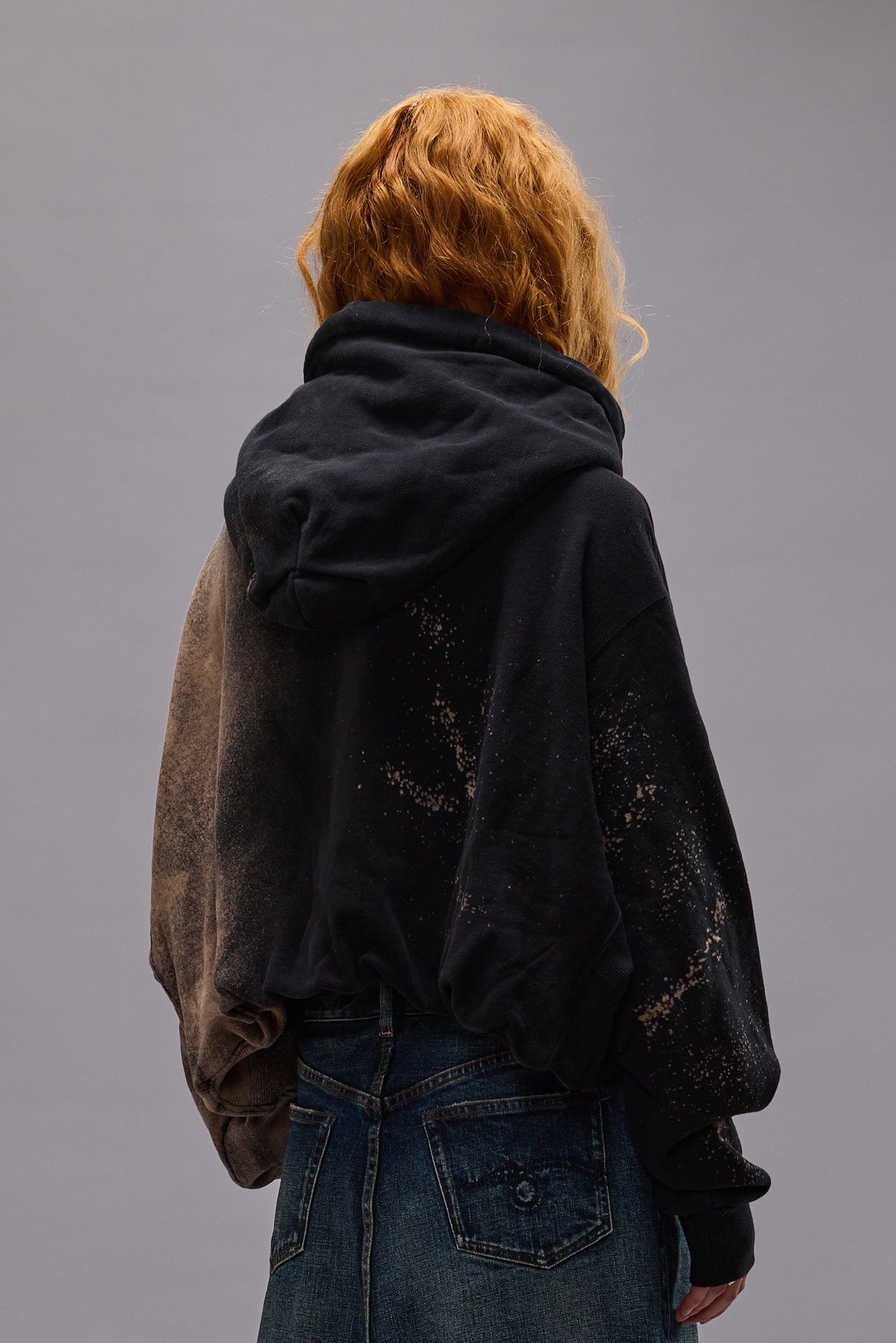 BALLOON POPOVER HOODIE - BLEACHED BLACK