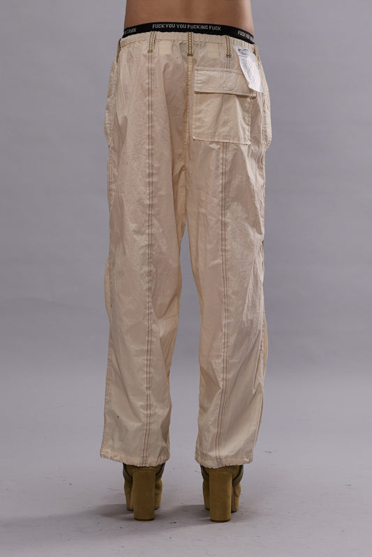 BALLOON PANTS WITH DOUBLE SEAM - CREAM