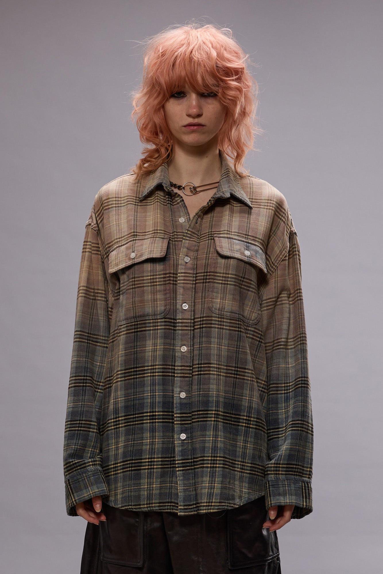 RELAXED WORKSHIRT - GRADIENT BLEACHED BLUE PLAID