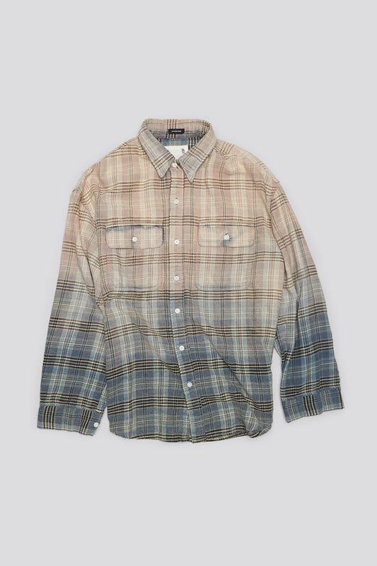 RELAXED WORKSHIRT - GRADIENT BLEACHED BLUE PLAID