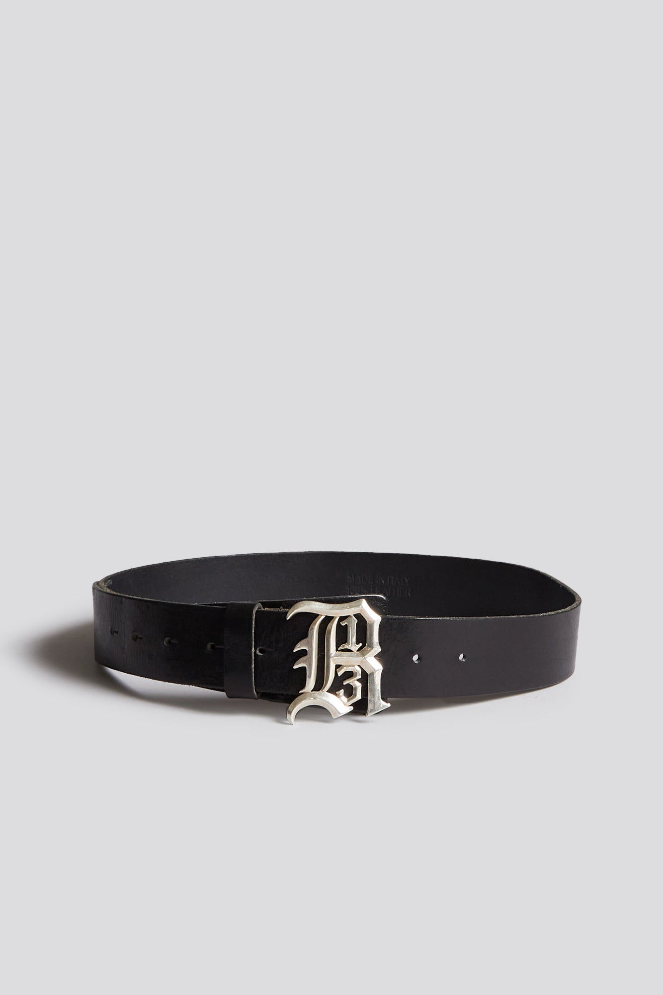 R13 LOGO BUCKLE BELT - BLACK