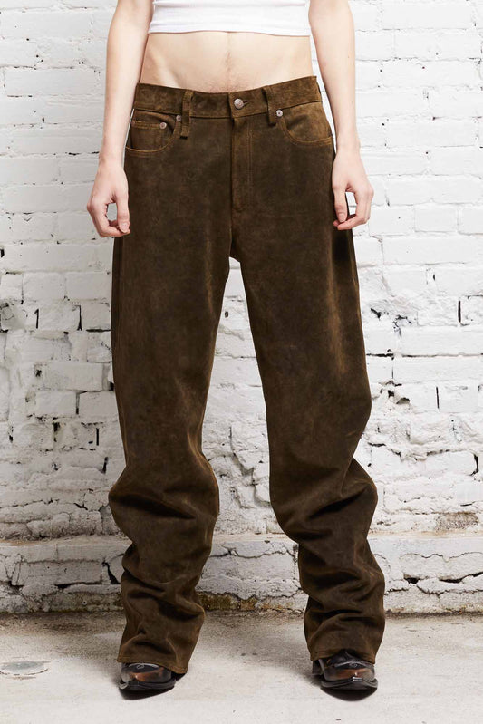 D'ARCY LOOSE LEATHER PANT - BROWN - R13