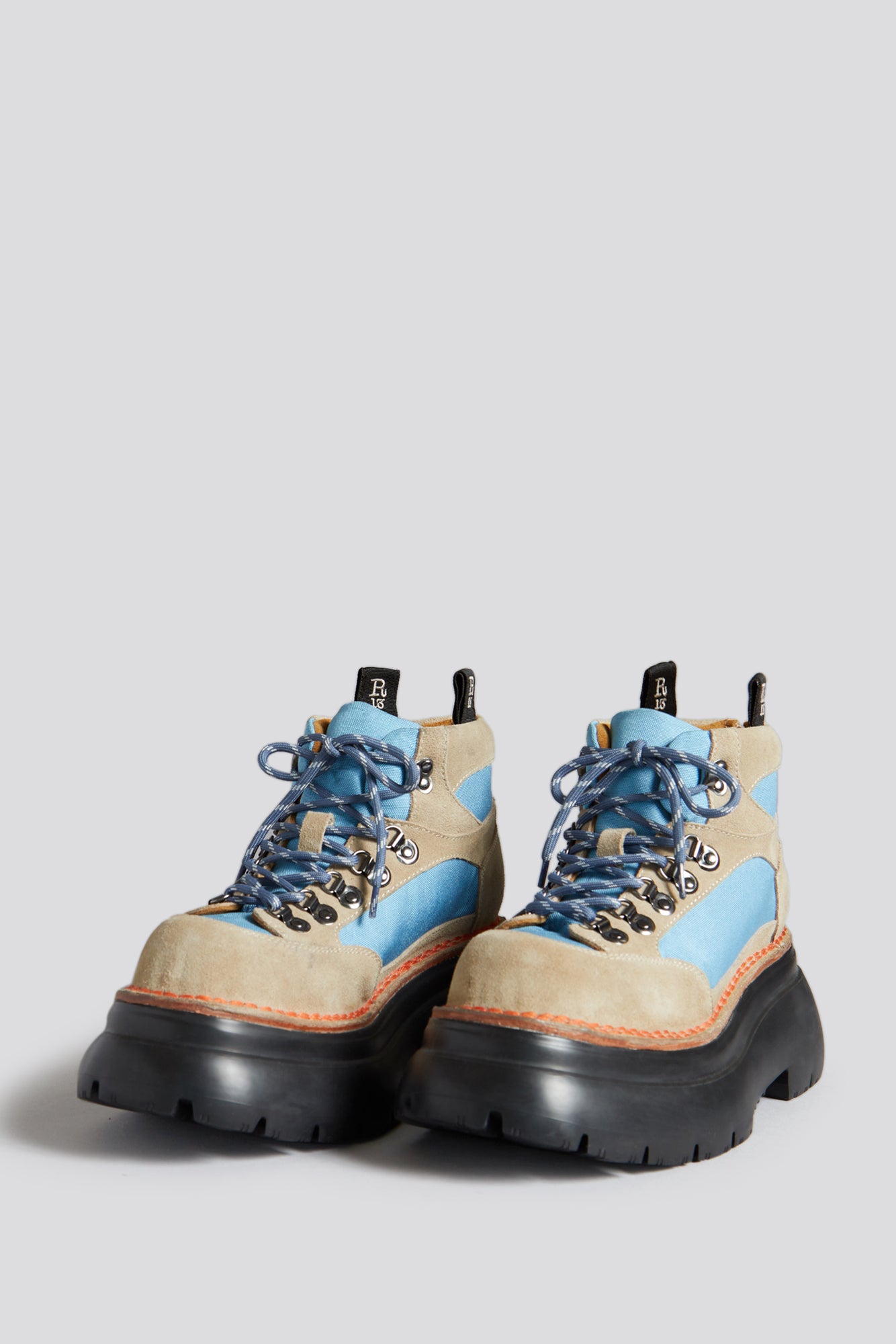 BULKY TRAILBLAZER HIKING BOOT - STONE AND BLUE - R13