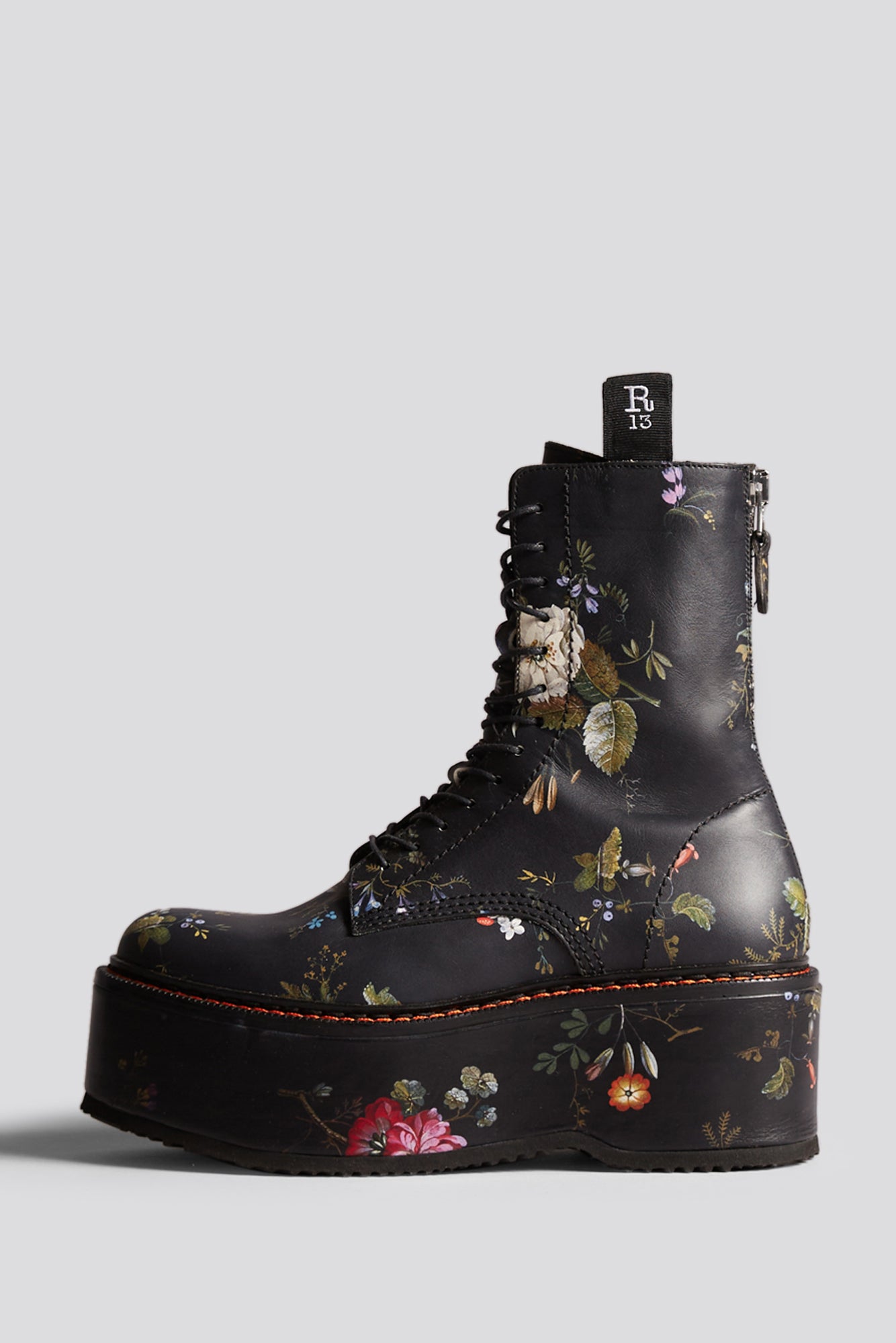 DOUBLE STACK BOOT - BLACK FLORAL