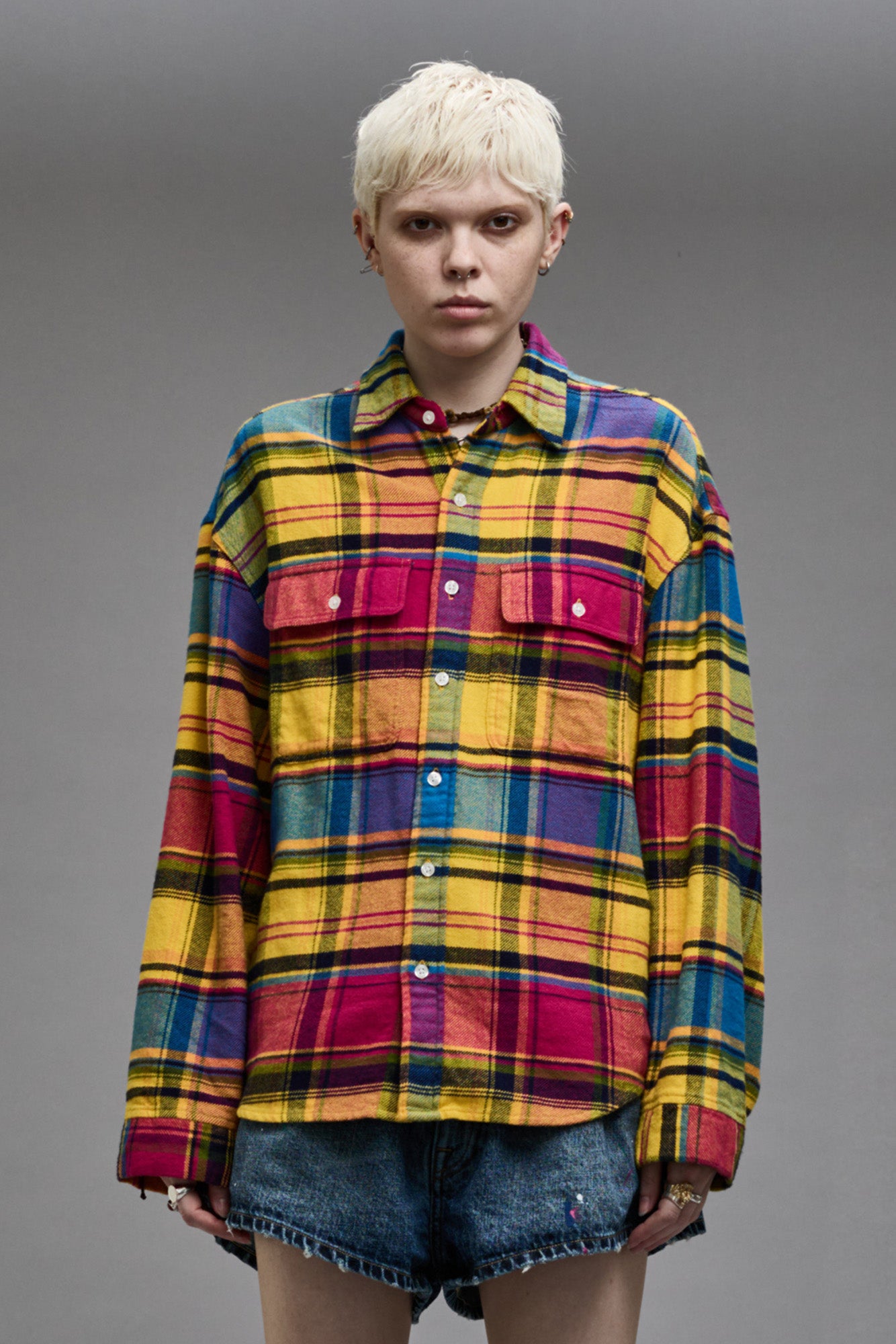 RELAXED WORKSHIRT - RAINBOW PLAID