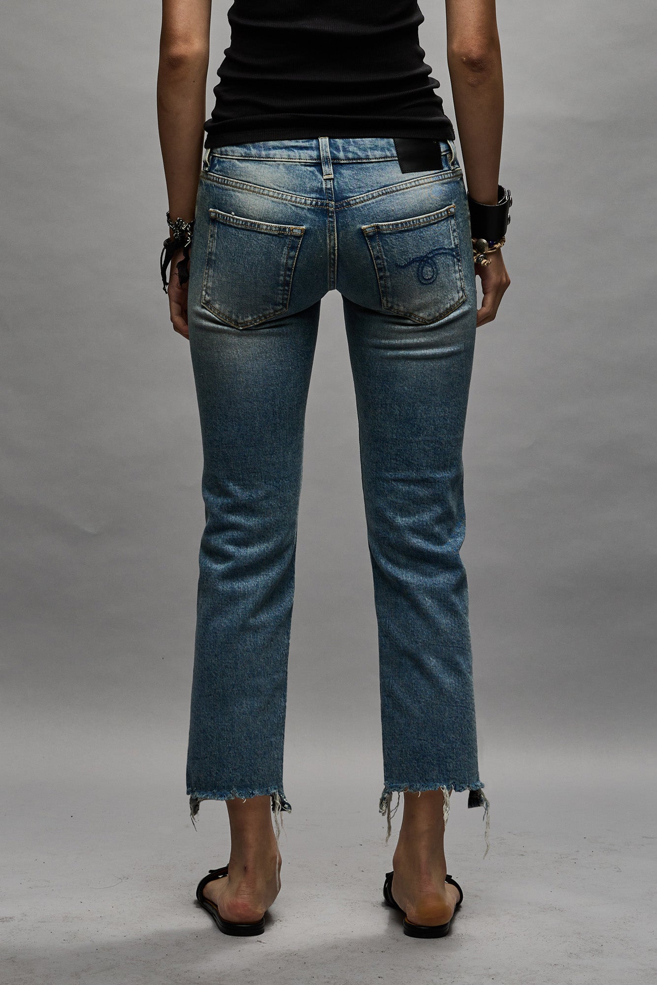 Idoravan Women's Plus Size Pants Clearance Womens Casual Tattered Fringed Jeans  Fashion Personality Street Trend Denim Pants 