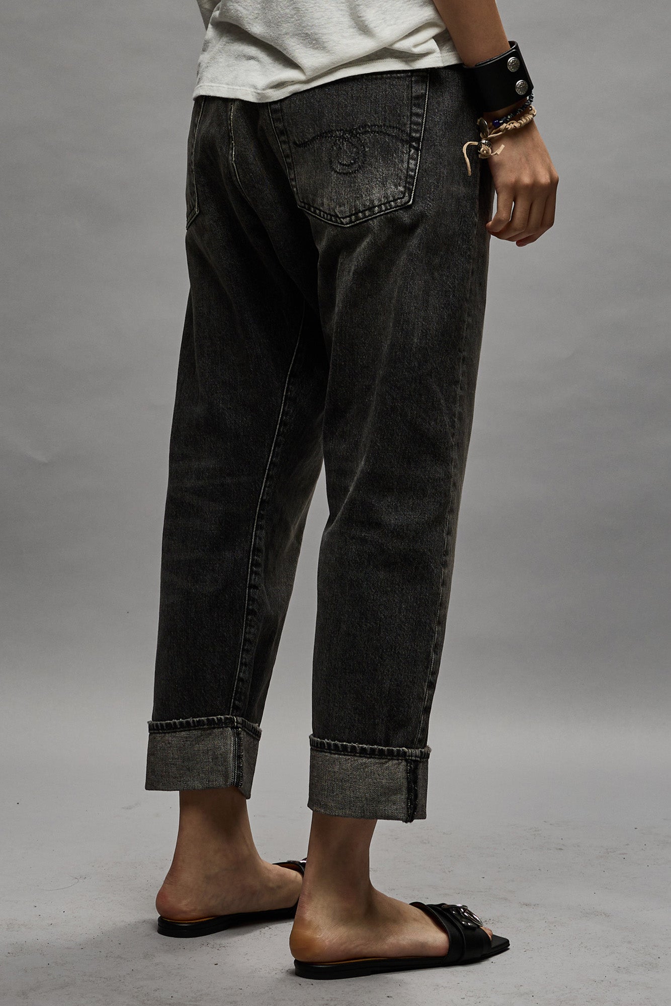R13 Leyton crossover-front jeans - Black