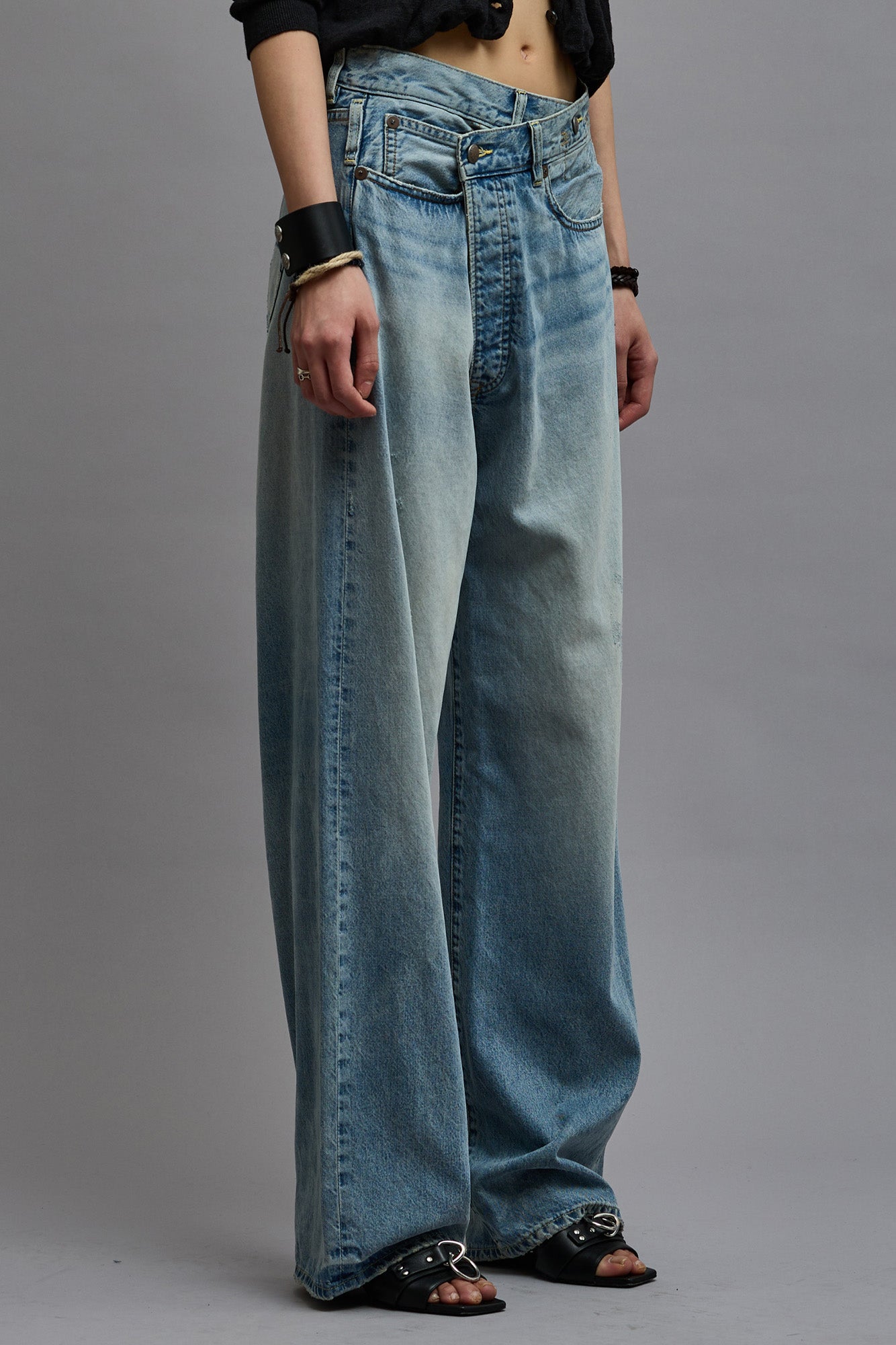 R13, Crossover Pleated Cotton Trousers