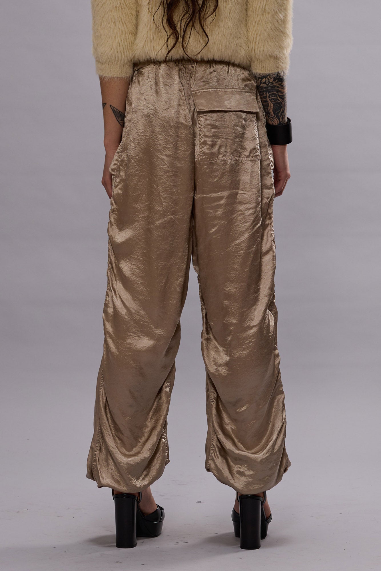 BALLOON PANTS WITH DOUBLE SEAM - BEIGE - R13