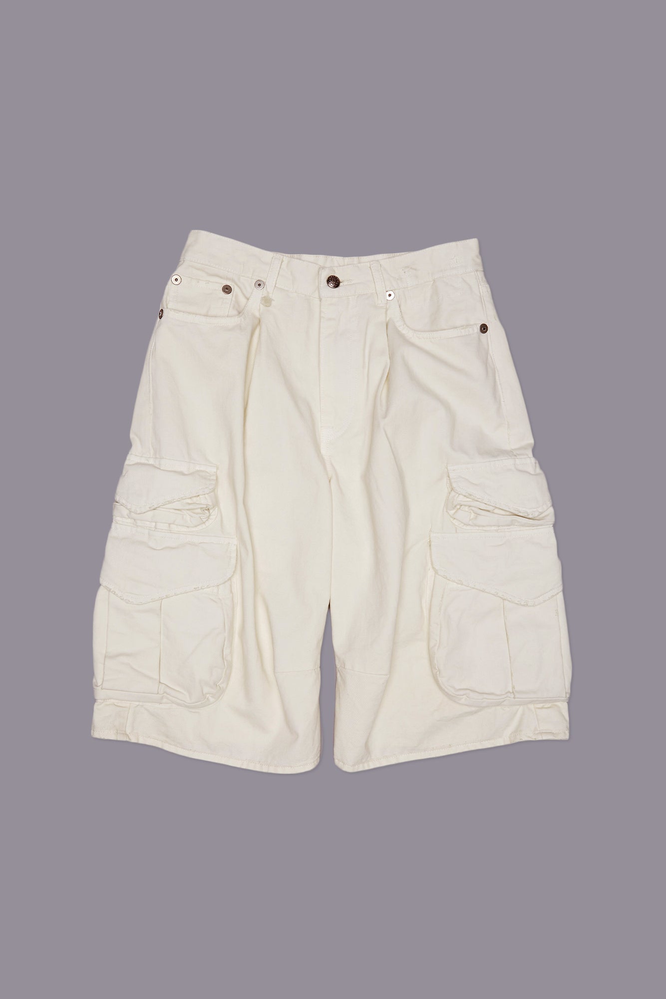 BERMUDA CARGO SHORT - WHITE SLUBBY TWILL - R13