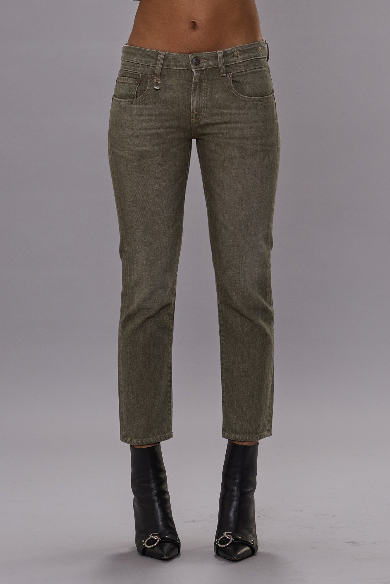 BOY STRAIGHT - ARMY GREEN STRETCH - R13