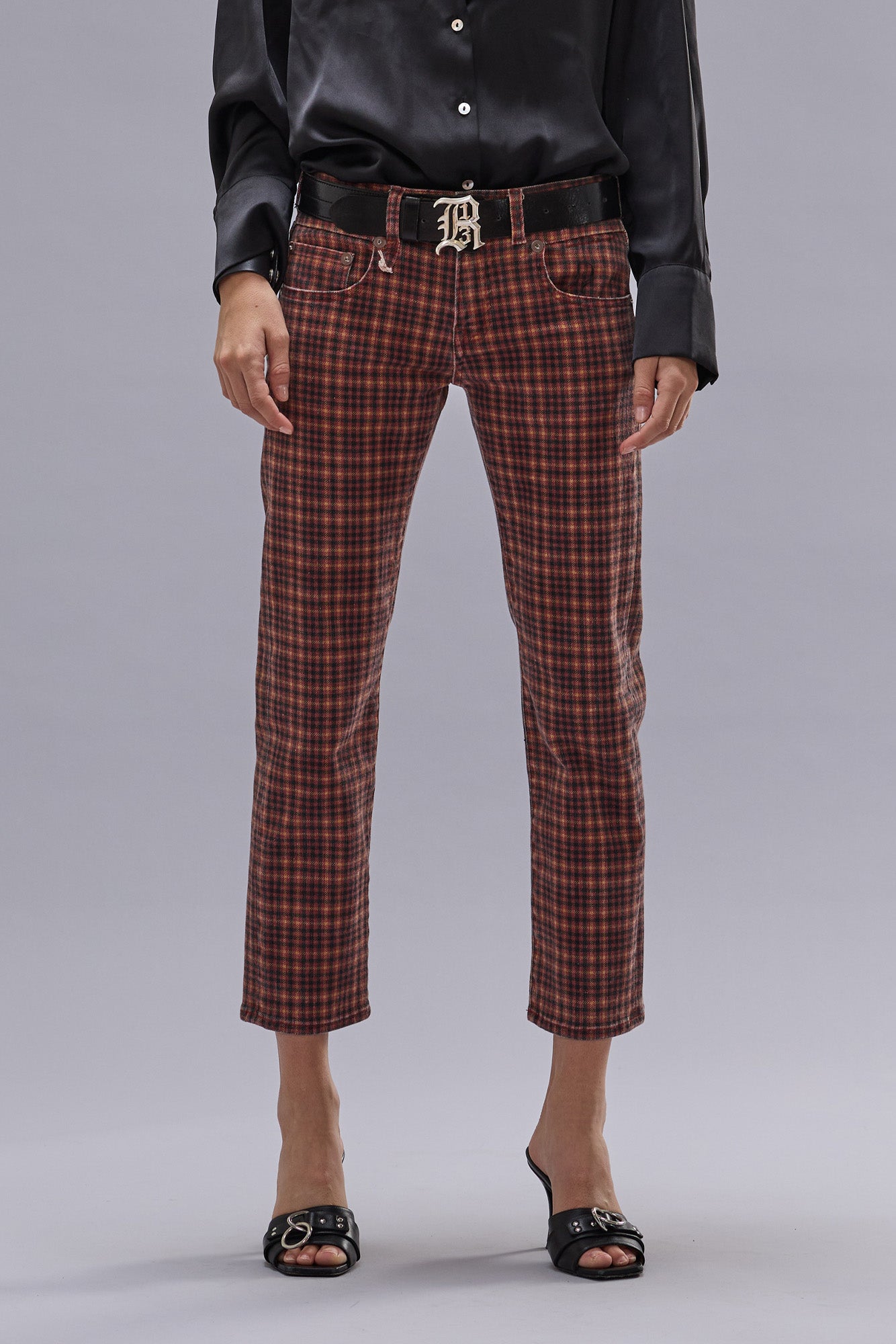 BOY STRAIGHT - PRINTED AUBURN PLAID - R13