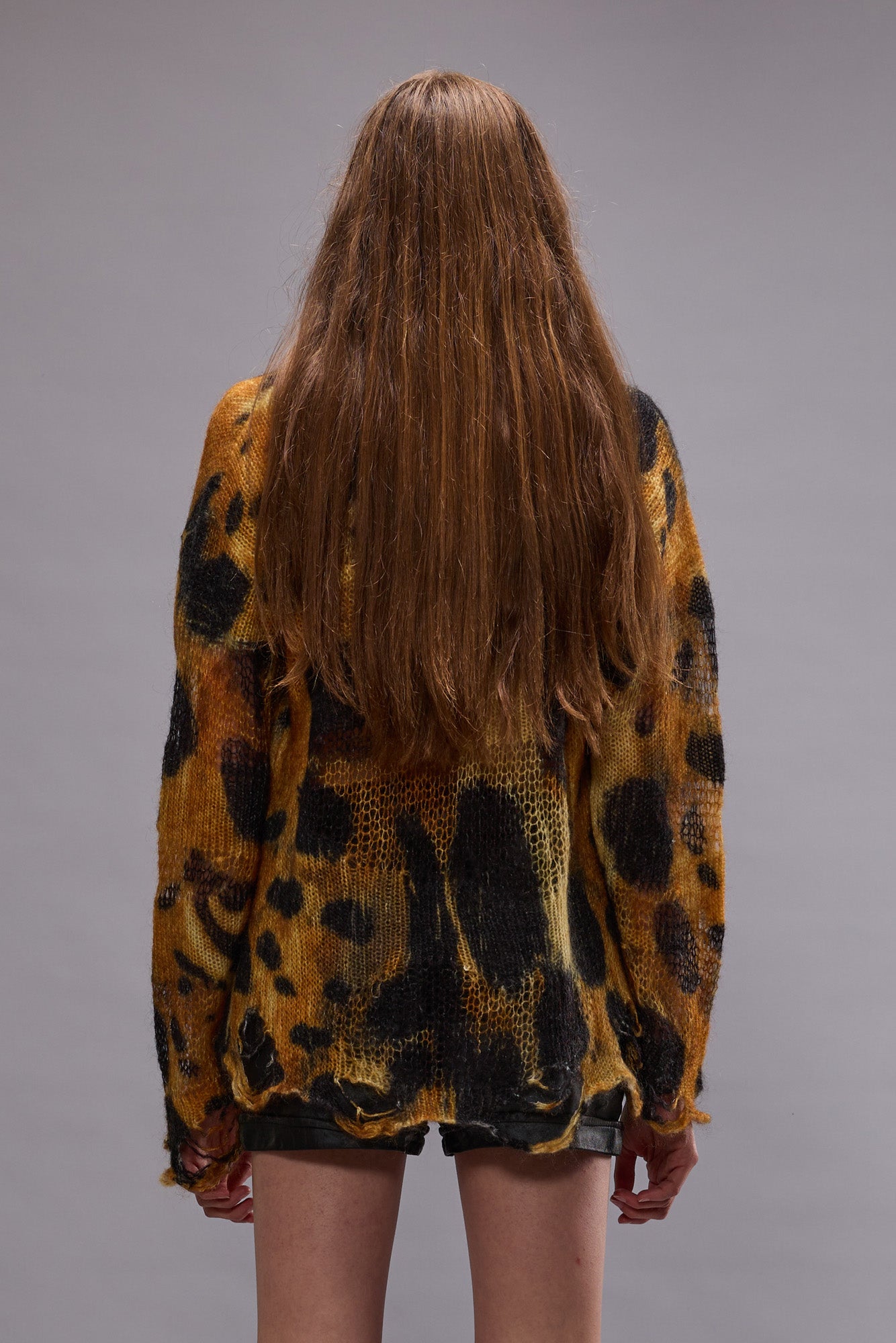 BOYFRIEND SWEATER WITH CAST-OFF NECK - LEOPARD - R13