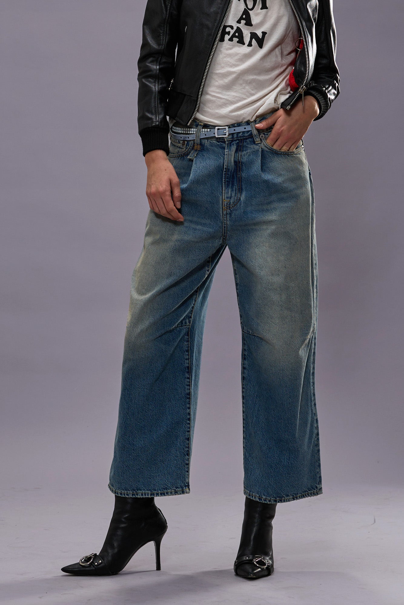CROP WIDE LEG JEAN - VEILED BLUE
