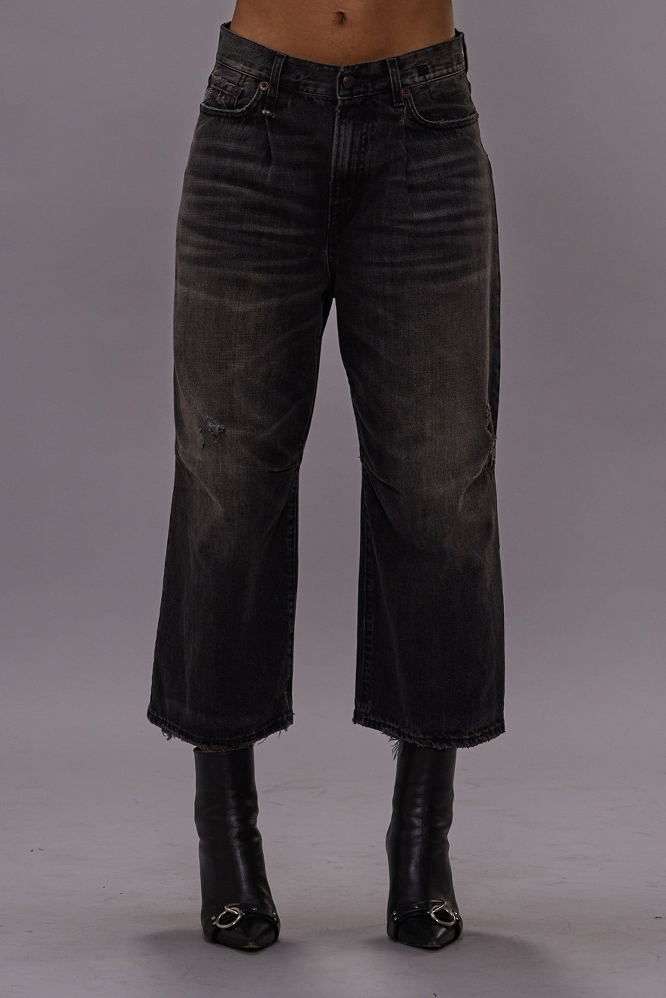 CROP WIDE LEG JEAN - WILSON BLACK - R13