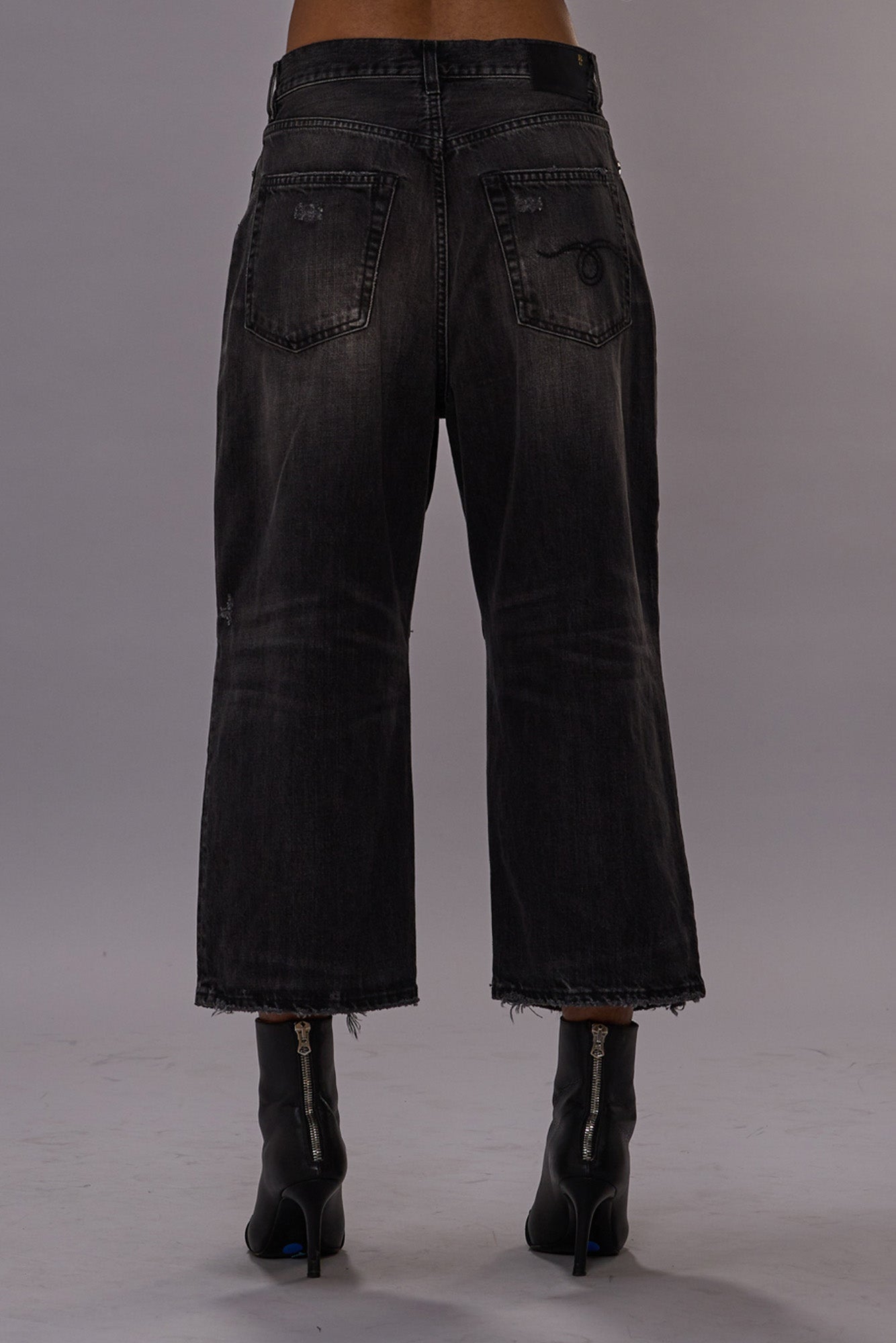 CROP WIDE LEG JEAN - WILSON BLACK - R13