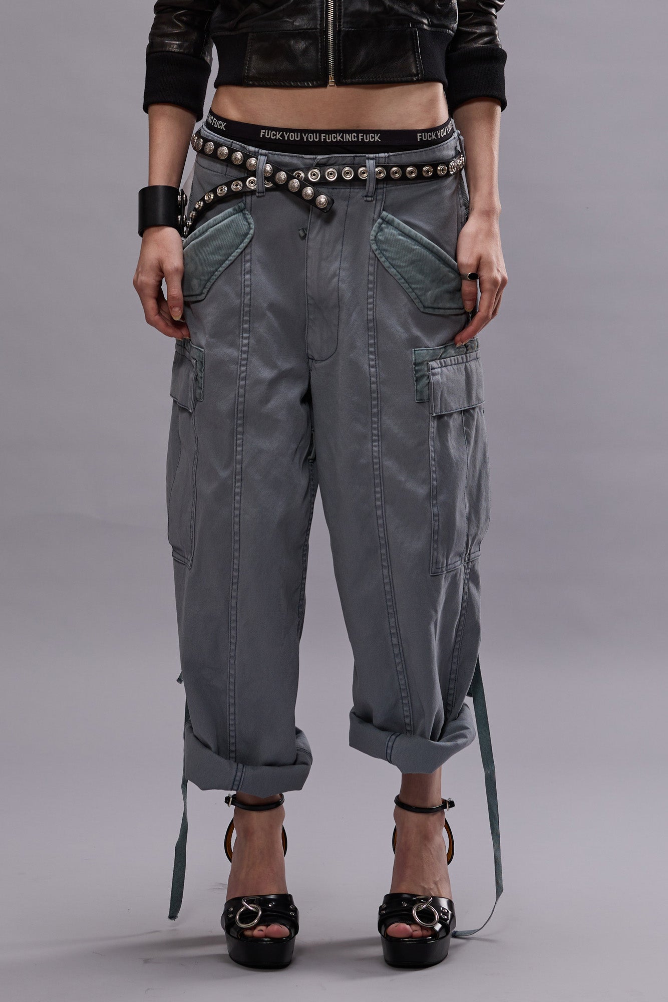 CROPPED CARGO - FADED STEEL BLUE CANVAS - R13