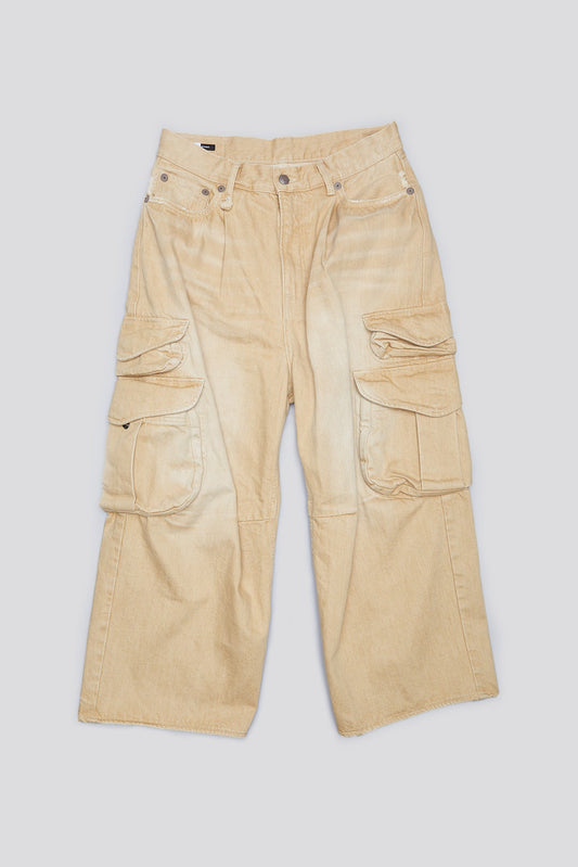 CROPPED MULTI POCKET CARGO - FADED WHEAT - R13