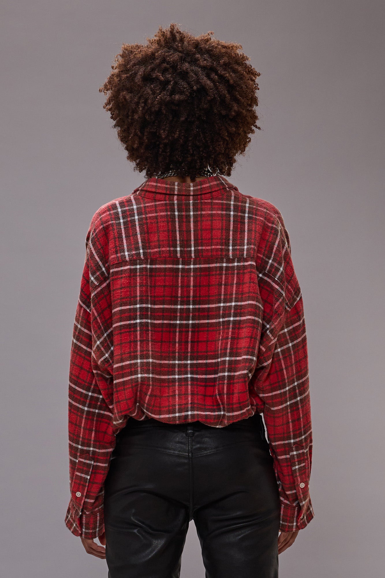 CROSSOVER BUBBLE SHIRT - WASHED RED PLAID - R13