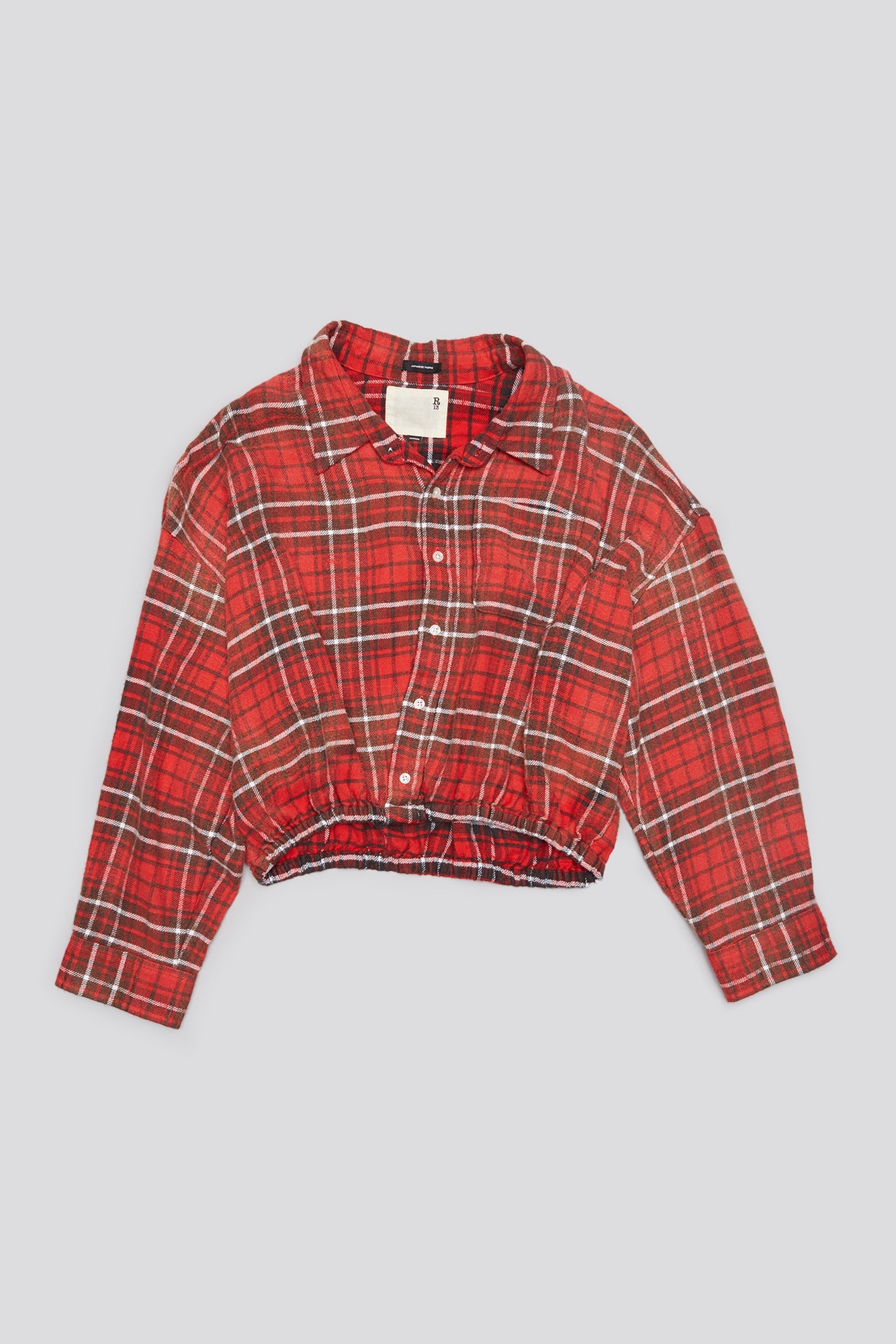 CROSSOVER BUBBLE SHIRT - WASHED RED PLAID - R13