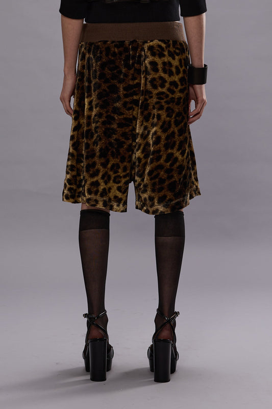 CROSSOVER SHORT - LEOPARD VELVET - R13