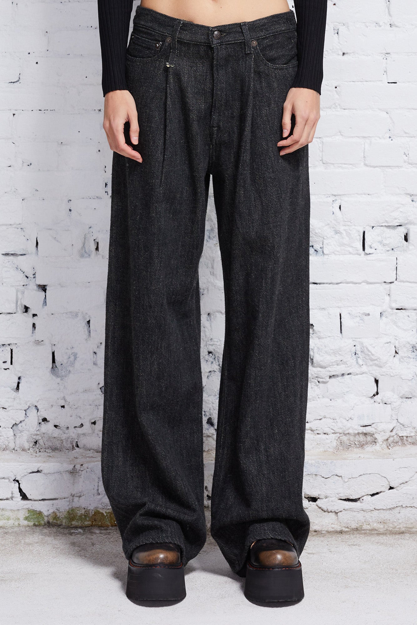 DAMON PLEATED JEAN - KOZE RINSED BLACK - R13