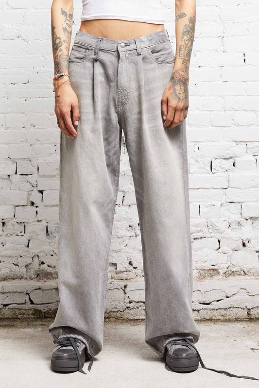 DAMON PLEATED WIDE LEG - WADE GREY - R13