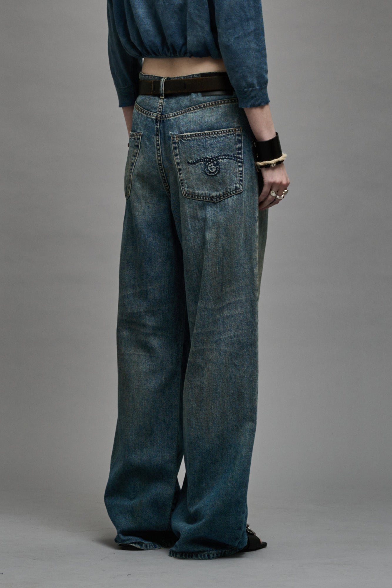 DAMON PLEATED WIDE LEG - WEBER LINEN INDIGO - R13