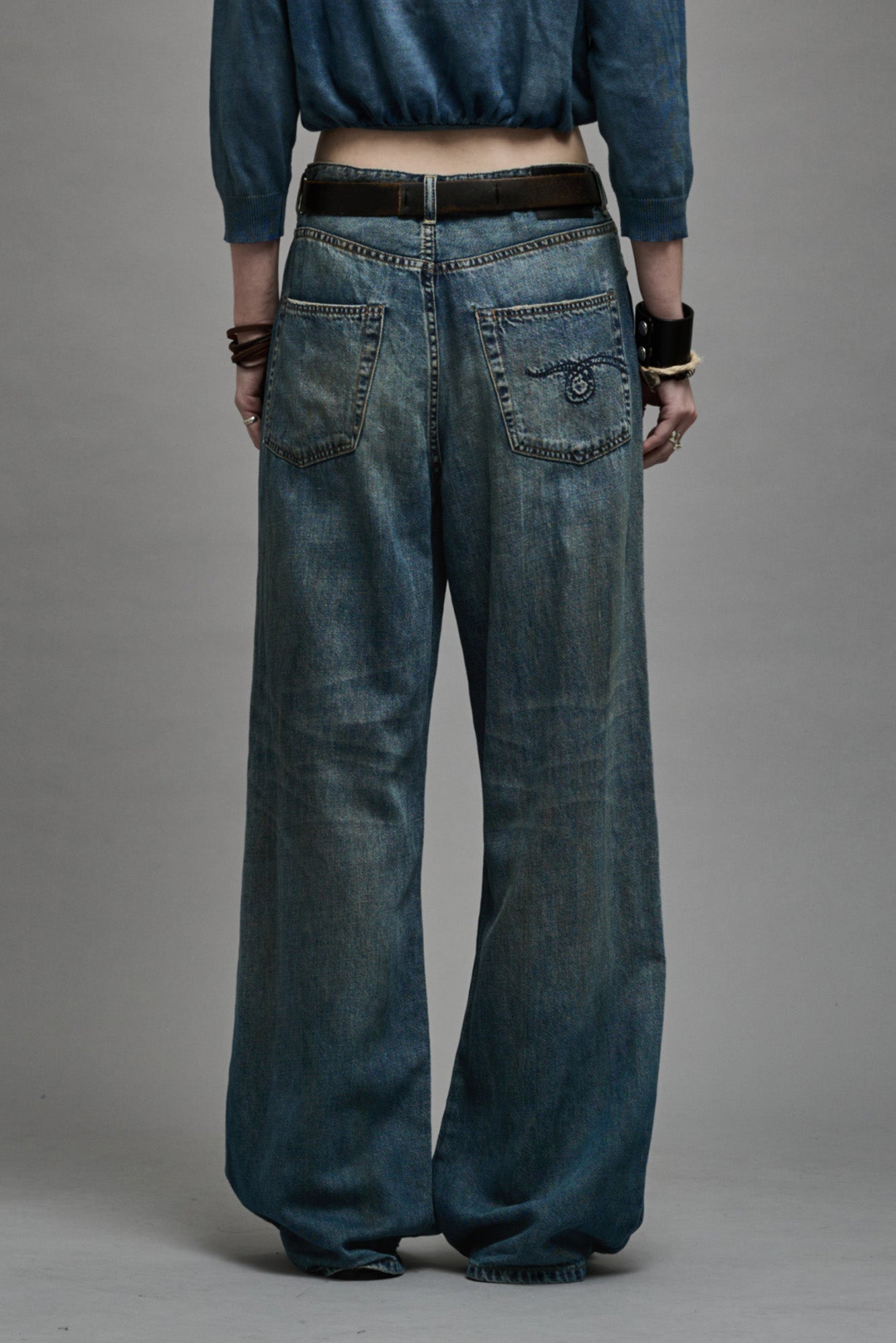 DAMON PLEATED WIDE LEG - WEBER LINEN INDIGO - R13