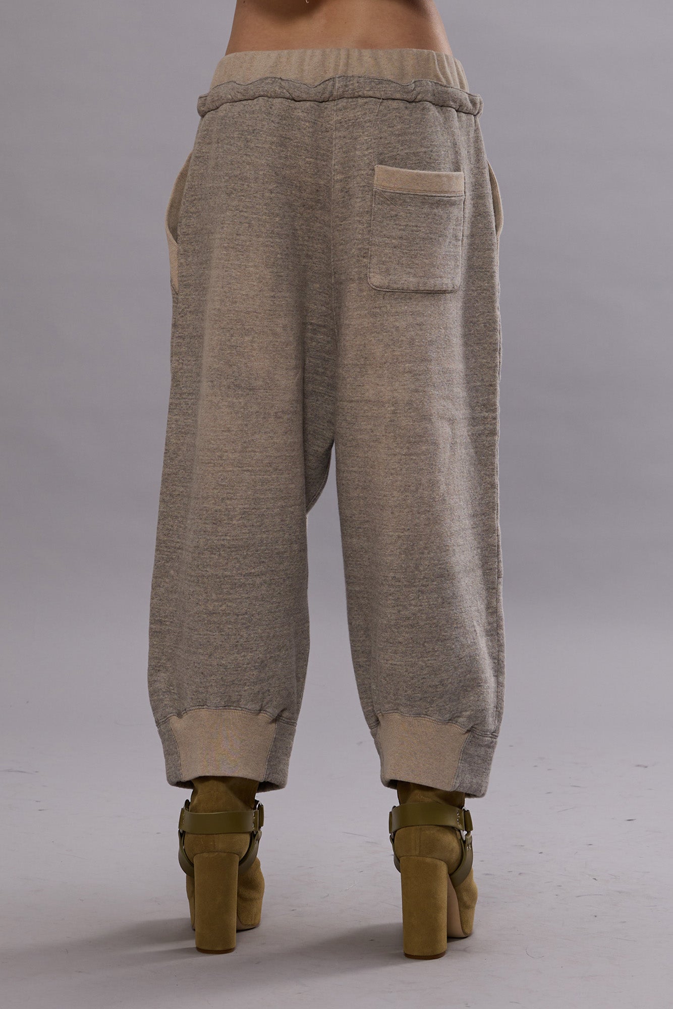 DECONSTRUCTED CROPPED SWEATPANT - HEATHER GREY - R13